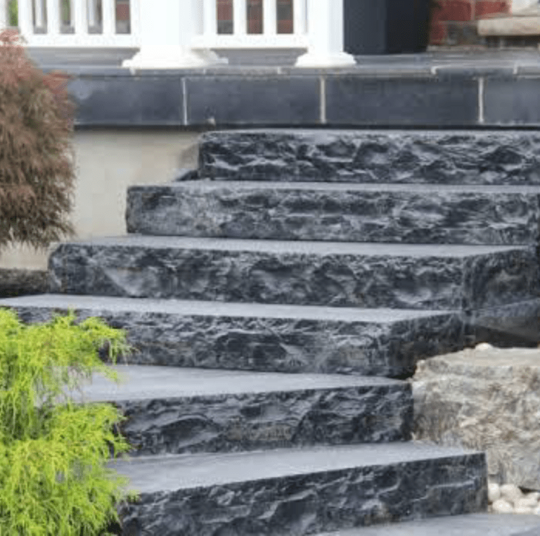 Black lime stone steps