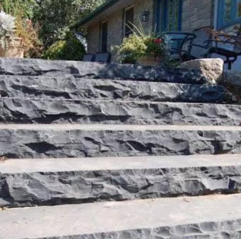 Black lime stone steps