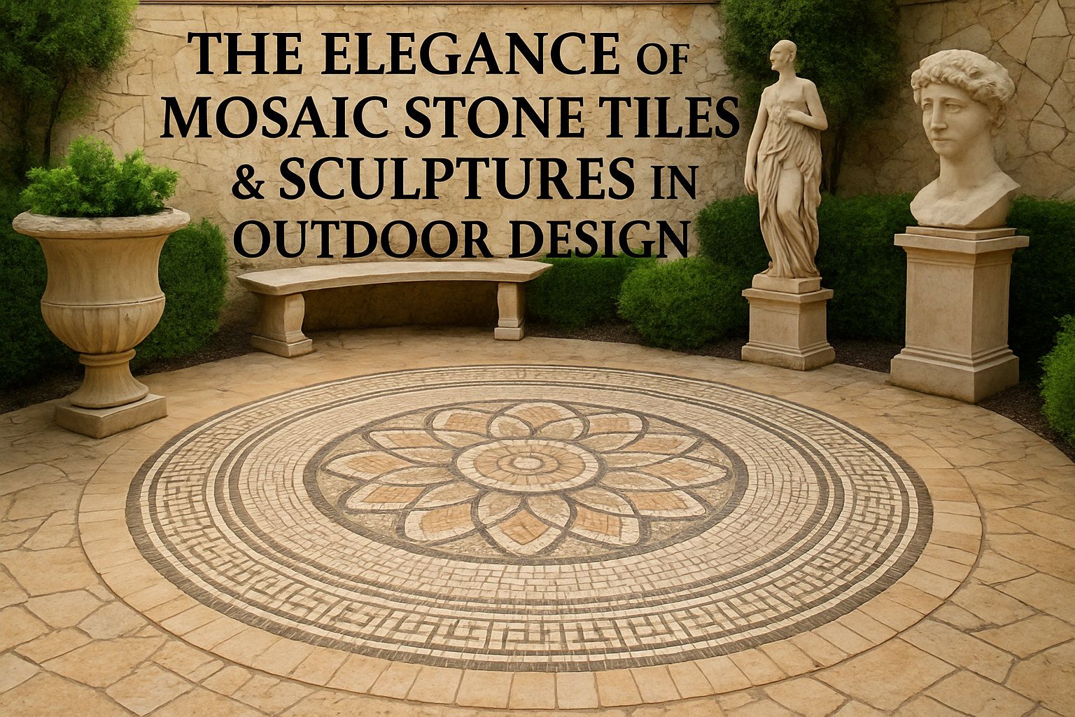 The Elegance of Mosaic Stone Tiles & Sculptures in Outdoor Design