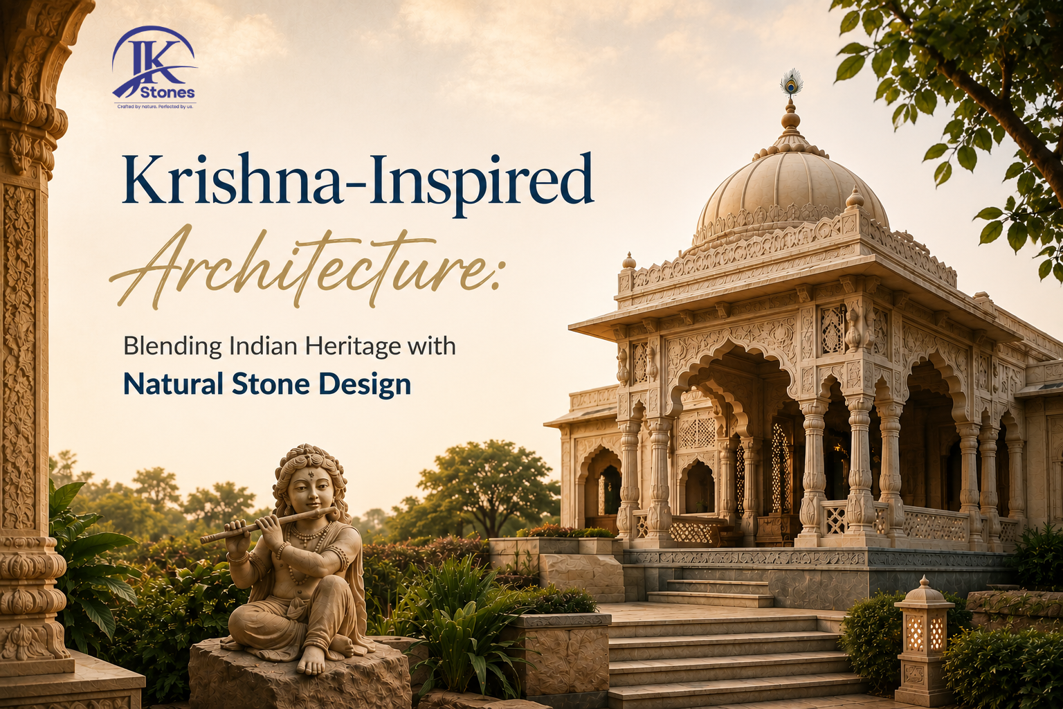 Krishna-Inspired Architecture: Blending Indian Heritage with Natural Stone Design 