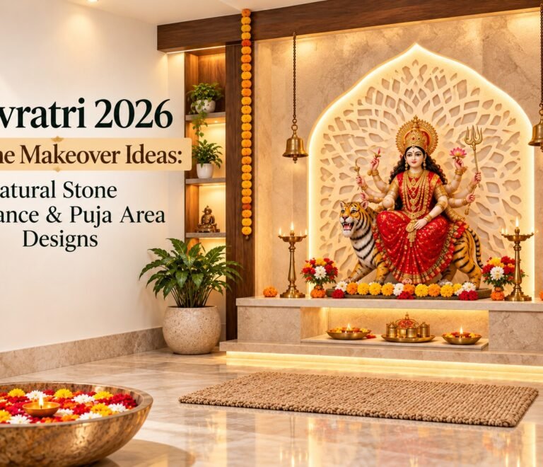 Natural Stone Entrance & Puja Area Designs