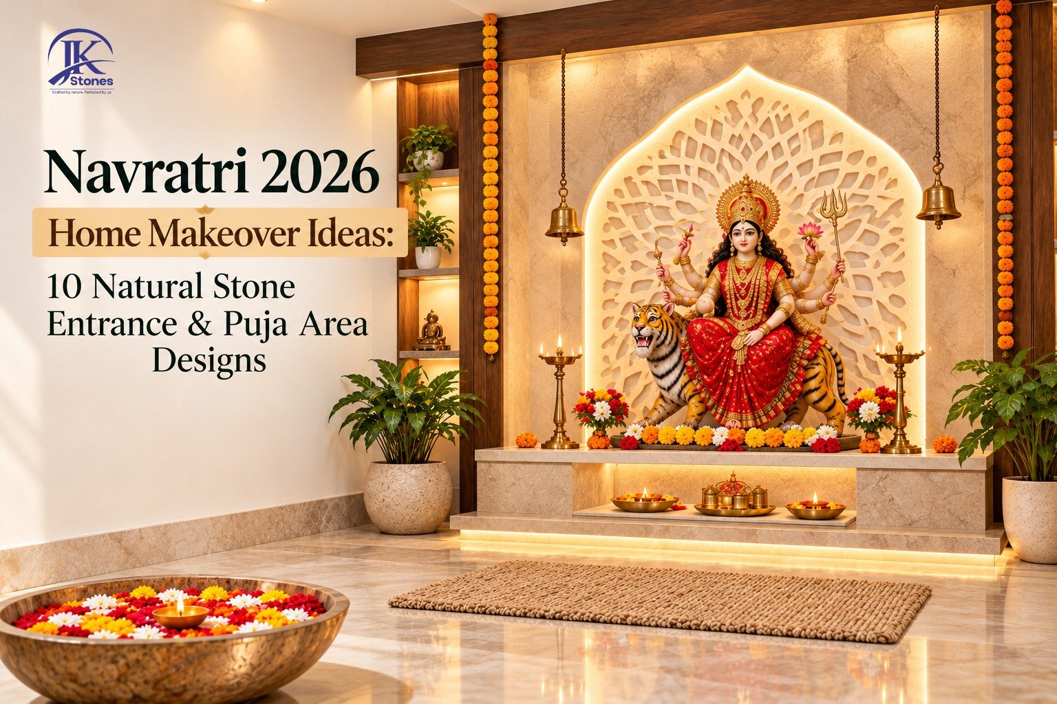 Natural Stone Entrance & Puja Area Designs